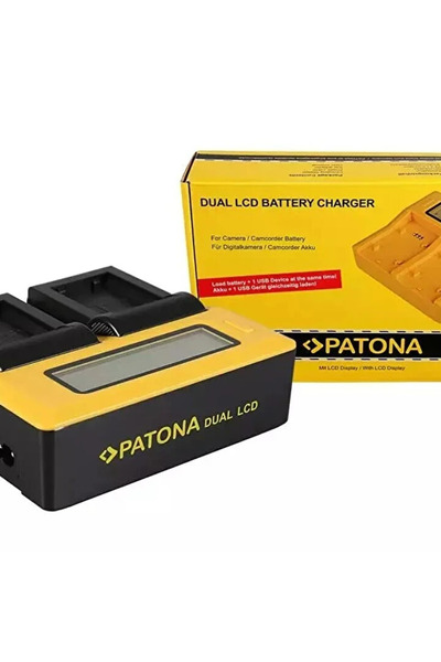 Patona Двойно LCD USB зарядно устройство, съвместимо със Sony NP-FZ100 A7 III...