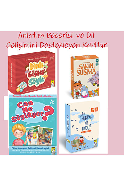 Mirket Yayınları Anlatım Becerisi ve Dil gelişimi Destekleyen Kartlar 4 lü Set