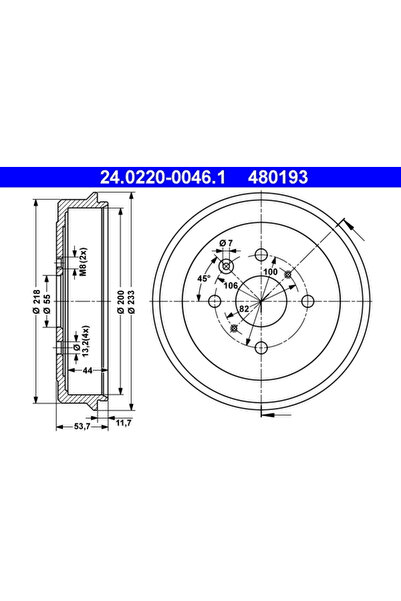 Ate Tambur Frana Citroen C1 Peugeot 107/108