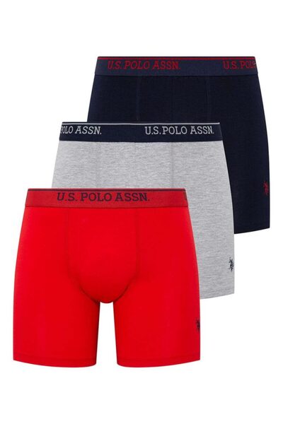 U.S. Polo Assn. Pachet de 3 pentru bărbați material elastic Long Long Johns boxeri