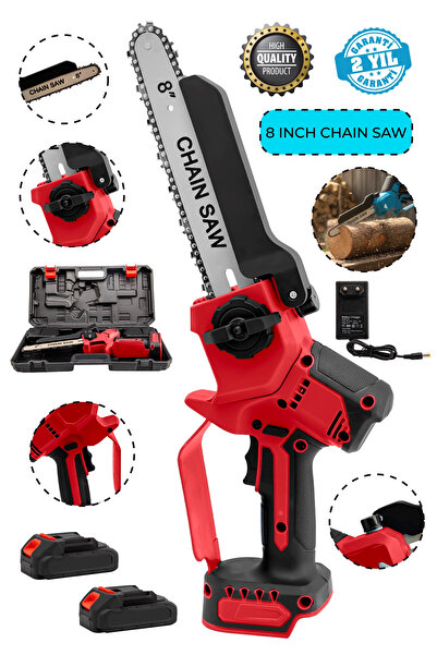 MOONSHOP Pro Seri 58DXF Çift Akü Otomatik Yağlamalı El Testeresi Ağaç Odun Da...