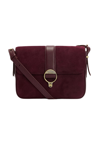 Barbour Rosa Suede & Leather Çapraz Çanta RE94 Burgundy Red