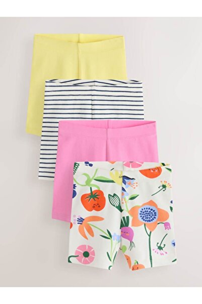 Next Baby Σετ κολάν 4 τεμαχίων με βαμβακερό ροζ λουλουδάτο σχέδιο