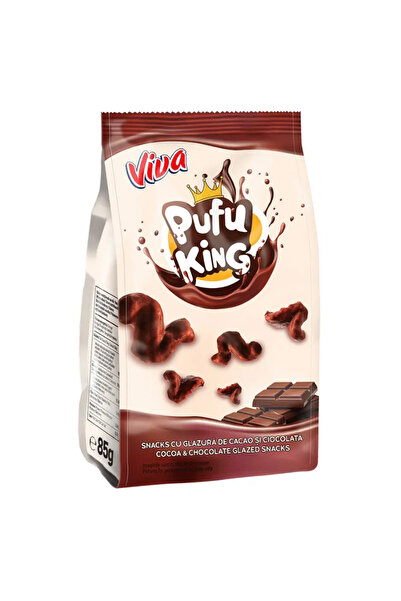 VİVA Pufu King - Gustări cu glazură de cacao și ciocolată 50g