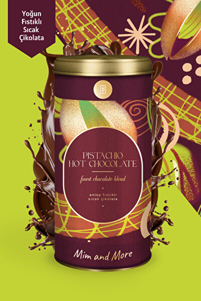 Mim and More Pistachio Hot Chocolate - Antep Fıstıklı Sıcak Çikolata Tozu, Tin, 200 gr