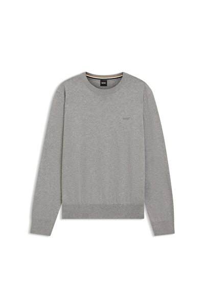 BOSS Nakışlı logolu Pamuklu Kazak