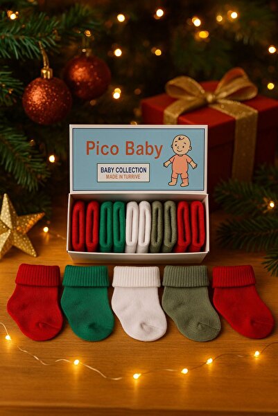 Pico Baby Organik Pamuk Unisex 5'li Kutulu Premium Yeni Doğan Bebek & Çocuk Ç...