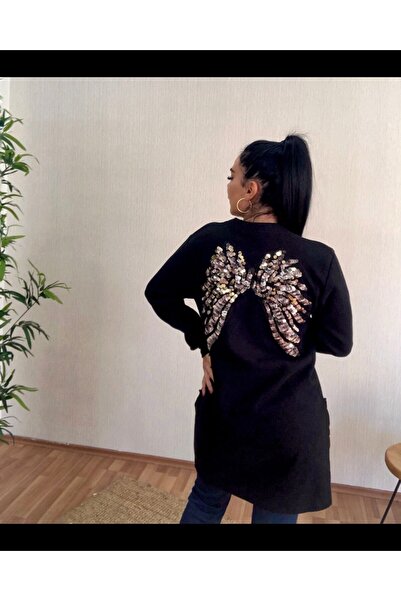 LOVE KANAT DETAYLI DÜĞMESİZ HIRKA