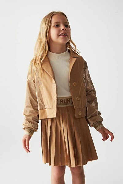nk kids Kız Çocuk Kolları Paraşüt Kumaş Ceket