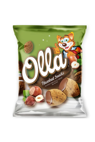 olla Snacks - Hazelnut-shaped snacks filled with hazelnut cream - 100 g