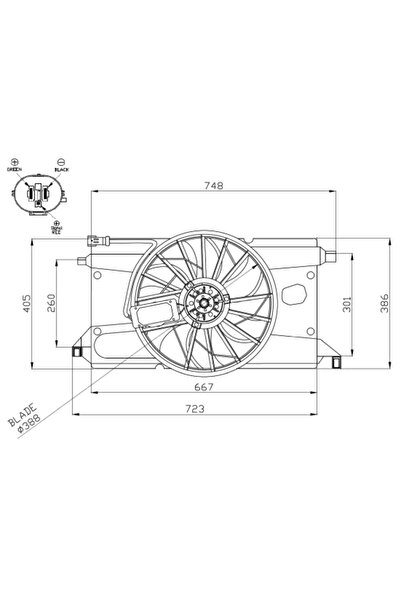 NRF Ventilator Radiator Ford C-Max/Focus 2