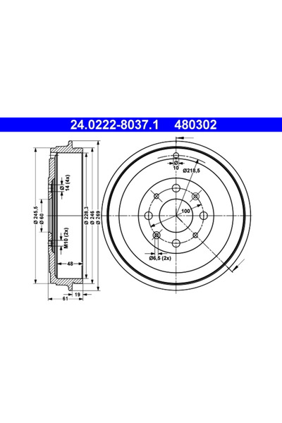 Ate Tambur Frana Fiat Punto Opel Adam/Corsa D