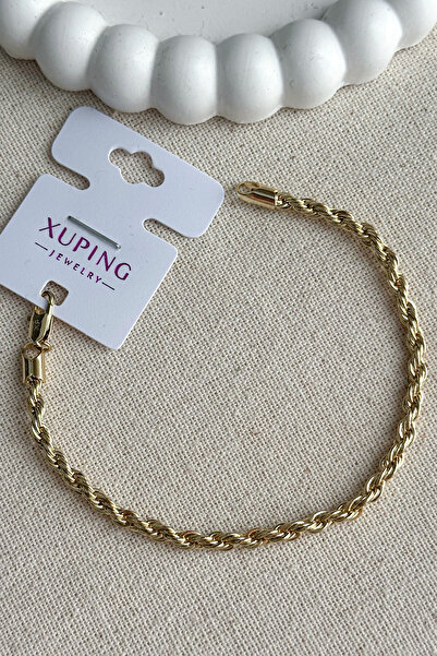 Modacaprea Xuping 14K 19 CM Örgü Kadın Bileklik Kararmaz Kadın Xuping Bileklik
