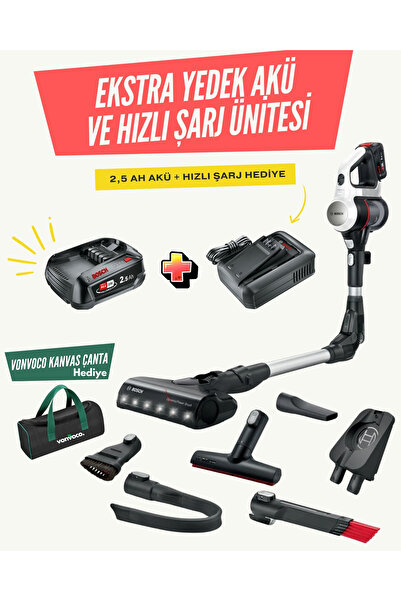 Bosch BCS711XXL Unlimited 7 18 V Dikey Şarjlı Süpürge Kablosuz Dik Serie 7 + Akü Şarj Cihazlı