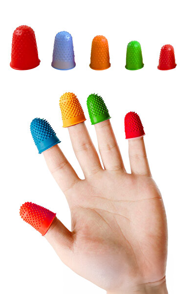 hodbehod 5 Parmak Terzi İğne Koruyucu – Isıya Dayanıklı Esnek Silikon Parmaklık