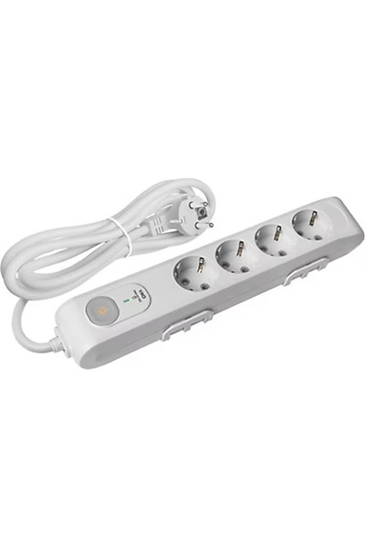 VİKO MULTİLET DÖRTLÜ 1050J ŞOK KORUMALI TOPRAKLI KABLOLU Gri - 1,5mt Ç.K