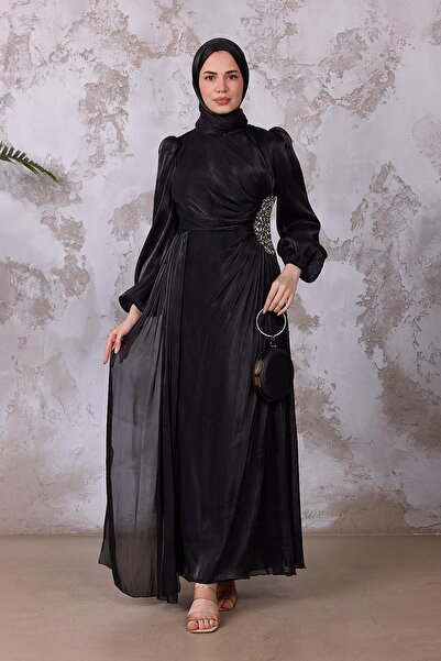 Hülya Keser Gül Işıltı Abiye - Siyah