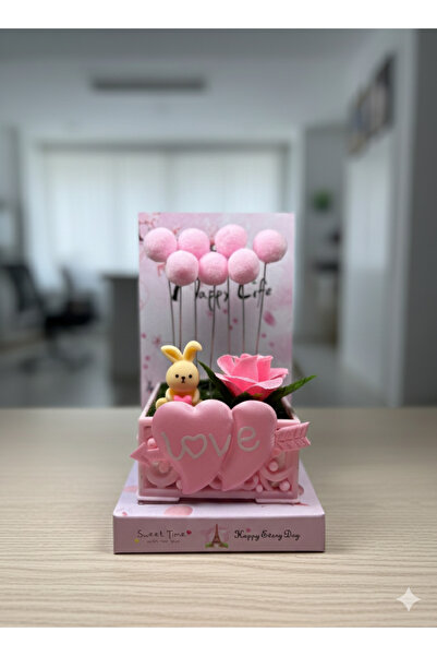 YILDIRIM OYUNCAK 12 CM Masa Üstü Dekoratif Obje Kalpli Ayıcık Not Koyma Ponponlu Dekoratif Notluk