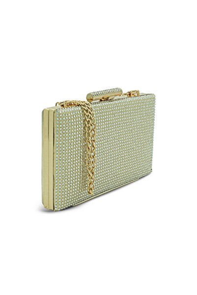 Vario Satin Vegan Leather Stone Evening Dress Bag Z613 Satin Gold Vegan Leather Stone