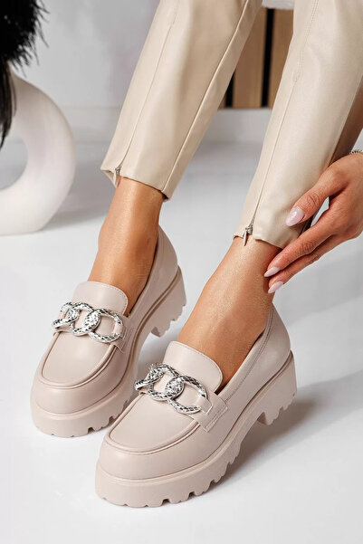 Zaira Pantofi casual dama bej din piele ecologica Selene #21081 - 38