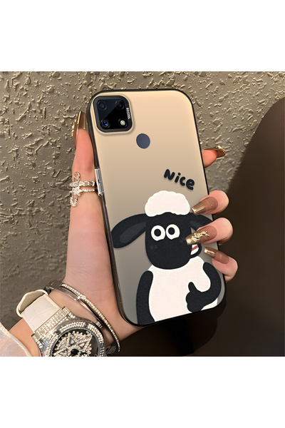 ucuc حافظة من السيليكون المتوافقة مع هاتف Realme C25 ذات حافة صلبة ومضادة للس...