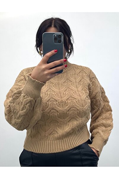 NİSUM MODA Pulover tricotat cu gât înalt împletit