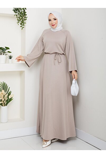 SAHRA BUTİK Tesettür Dress - Cream -