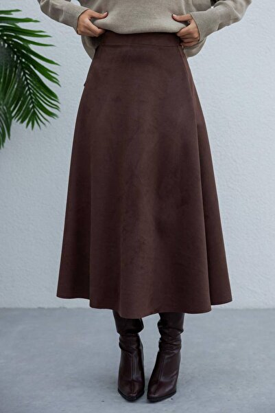 ÇEÇİM Γυναικεία φούστα με ψηλή μέση σε γραμμή Α