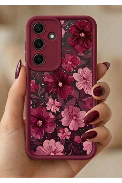 UnDePlus Samsung Galaxy S25 FE Kılıf Kamera Çıkıntılı Renkli Çiçek Kabartmalı Silikon Kapak BS1