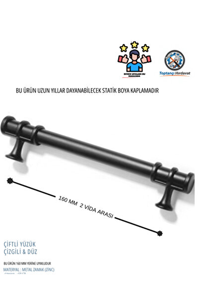 mutfak kulpu Metal Mobilya Kulp u Dolap Kulp u yüzüklü siyah 160 mm