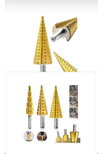 bestwork 3 Lü Kademeli Matkap Ucu Sac Delme Seti 3 Parça Kademeli Uç