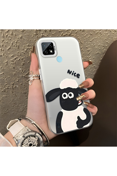 ucuc حافظة من السيليكون المتوافقة مع هاتف Realme C21 ذات حافة صلبة ومضادة للس...