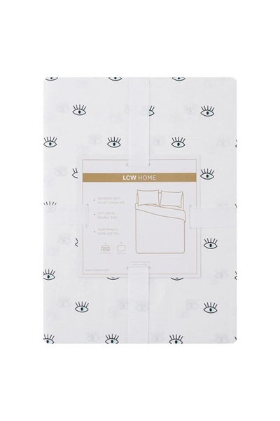 LC Waikiki LCW HOME Mavi Baskılı Baskılı Pamuklu Çift Kişilik Nevresim Seti