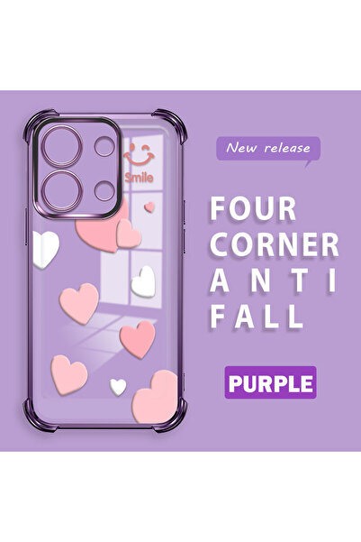 Hontinga حافظة هاتف شاومي ريدمي نوت 13 4G متوافقة مع نمط طباعة القلب، حافظة ه...