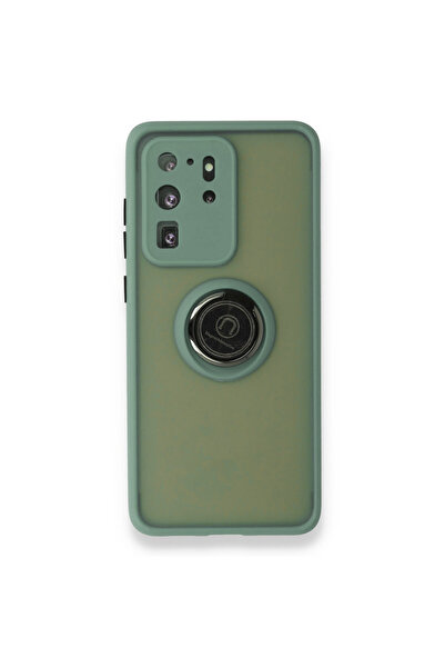 NewFace غطاء حماية سامسونج جالاكسي S20 الترا من السيليكون مع حلقة مونتريال - أخضر