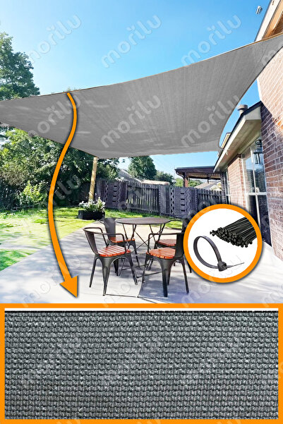 Morilu %95lik Gölgelik GRİ File PERDE - OVERLOKLU - Bahçe Gölgeliği - Araba G...