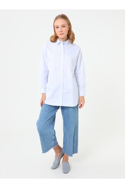 Benin Blouse / Shirt - Light Blue Striped - Exclusive