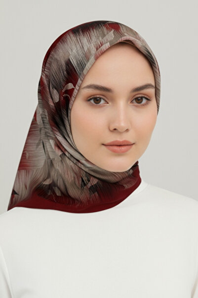 Karaca Eşarp وشاح من الرايون منقوش - لون بورجوندي