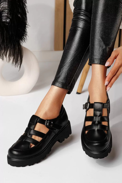 Zaira Pantofi casual dama negri din piele ecologica Zinnia #21082 - 38