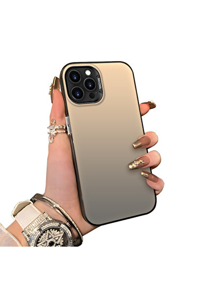 ucuc iPhone 14 Pro Max Uyumlu Silikon Kenar Sert Arka Anti Düşme Telefon Kılıfı