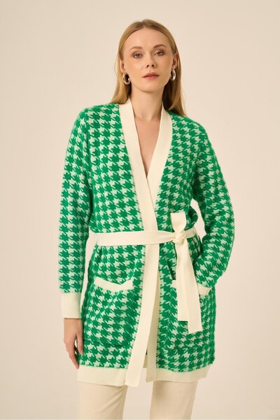 FTZ WOMEN Women's Crow's Feet Cardigan Grass Green 25250