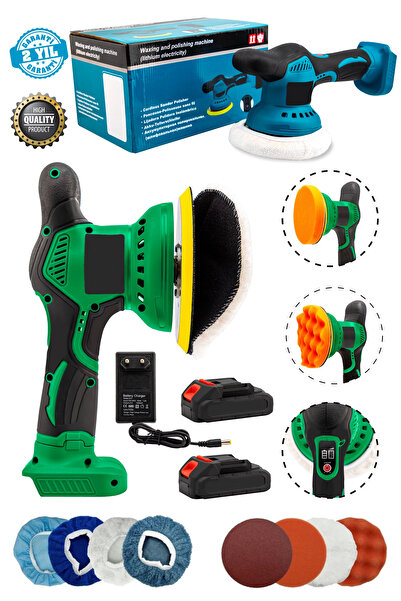 MOONSHOP Çift Akülü Orbital 58V Lityum 2x Batarya 6 Devir Ayarlı Detay Pasta ...