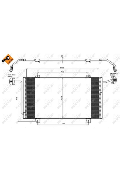 NRF Condensator Climatizare Renault Master 2 Bus/Master 2 Caroserie/Master 2 ...
