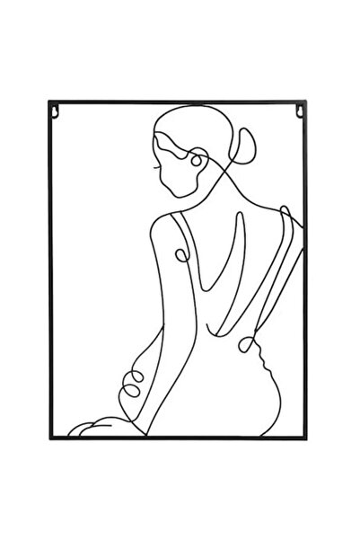 AB HOMES Tablou metalic, siluetă de femeie, negru, 44x58 cm