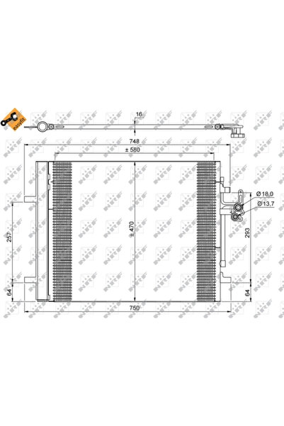 NRF Condensator Climatizare Land Rover Freelander 2/Range Rover Evoque Volvo ...