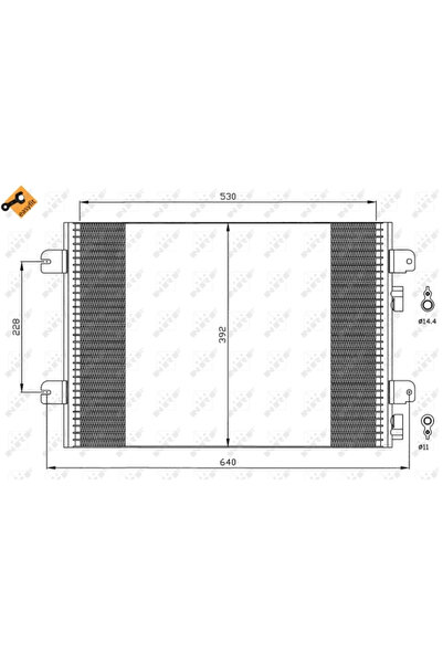 E-KRAFT Condensator Climatizare Dacia Logan/Sandero Renault Logan 1/Megane 1/...