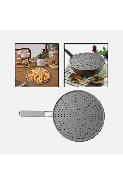 Home 100% Silicone Oil-Splash Proof Pan-Lid Gray