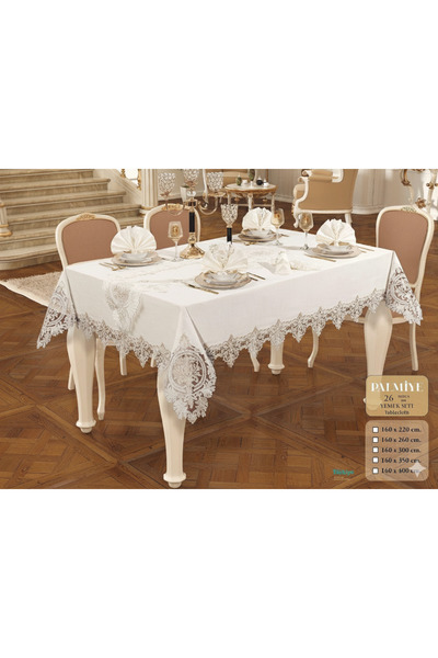 Cullinan Home طقم طعام من الكتان من السلسلة الخاصة مكون من 26 قطعة لـ 12 شخصًا