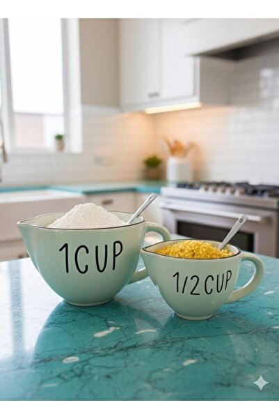 BEYLER Green 2-Piece Ceramic Measurement Set 250 Ml/500 ml