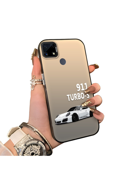 ucuc حافظة متوافقة مع هاتف Realme C25، نمط سيارة رياضية، حافة مرنة، حماية من ...